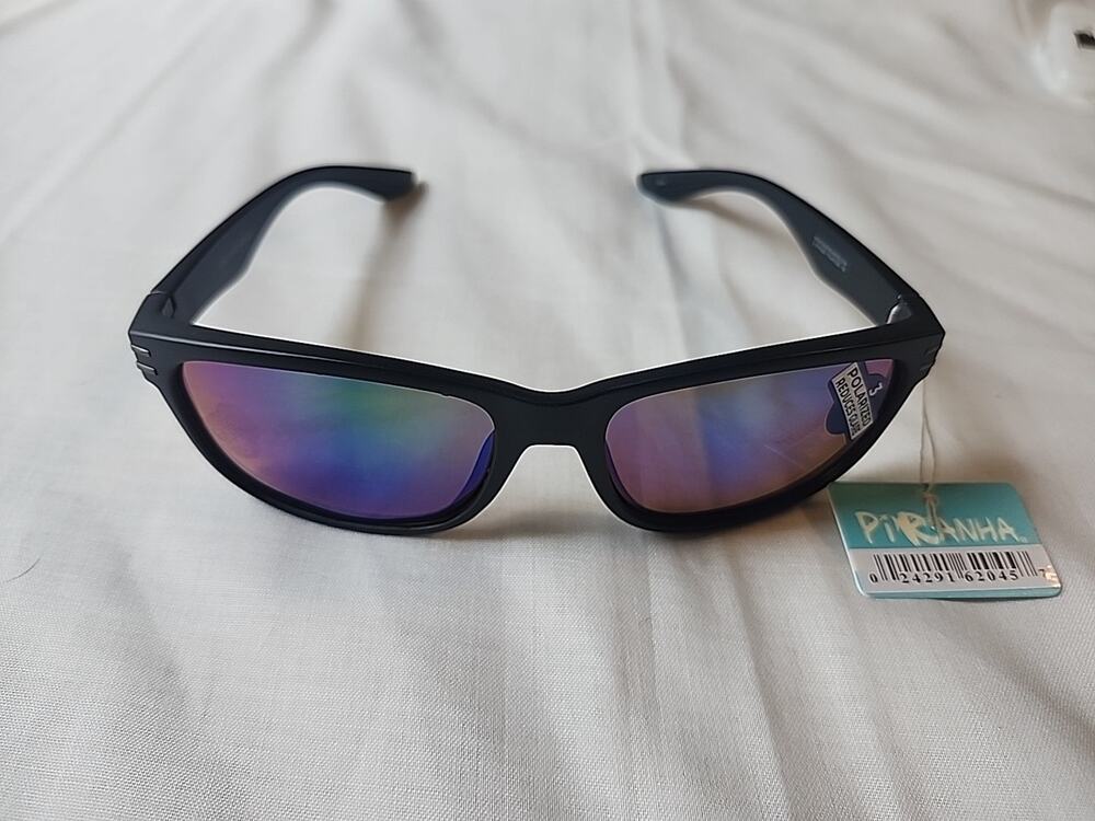 Piranha Mens Polarized Reduced Glare Sunglasses Black Style # 62045